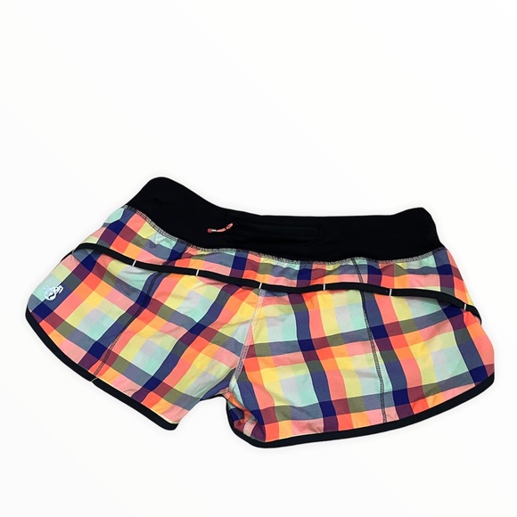 lululemon athletica Pants - Lululemon 6 seawheeze 2013 speed shorts wee wheezy entry plaid check blue orange